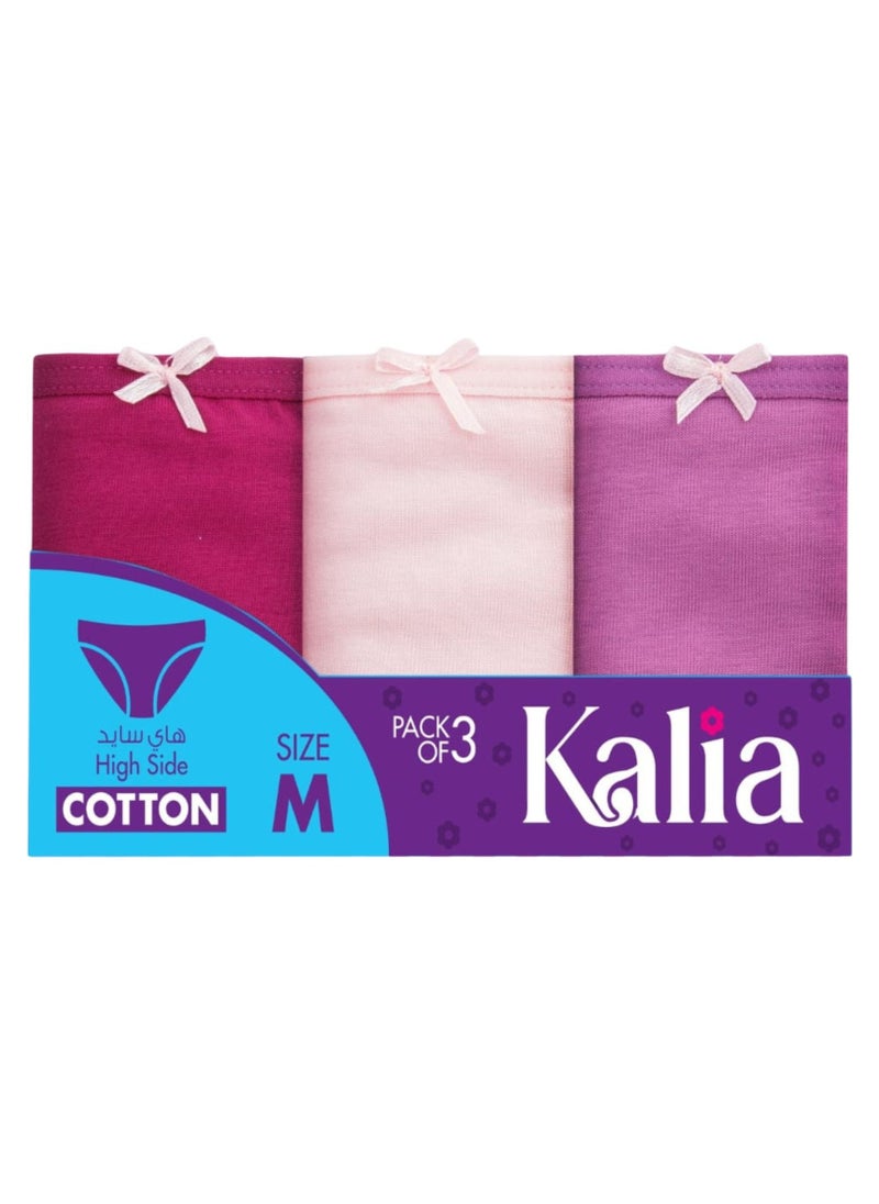 Kalia - Pack of 3 Cotton Plain Brief Panties Underwear for Women - Image 1