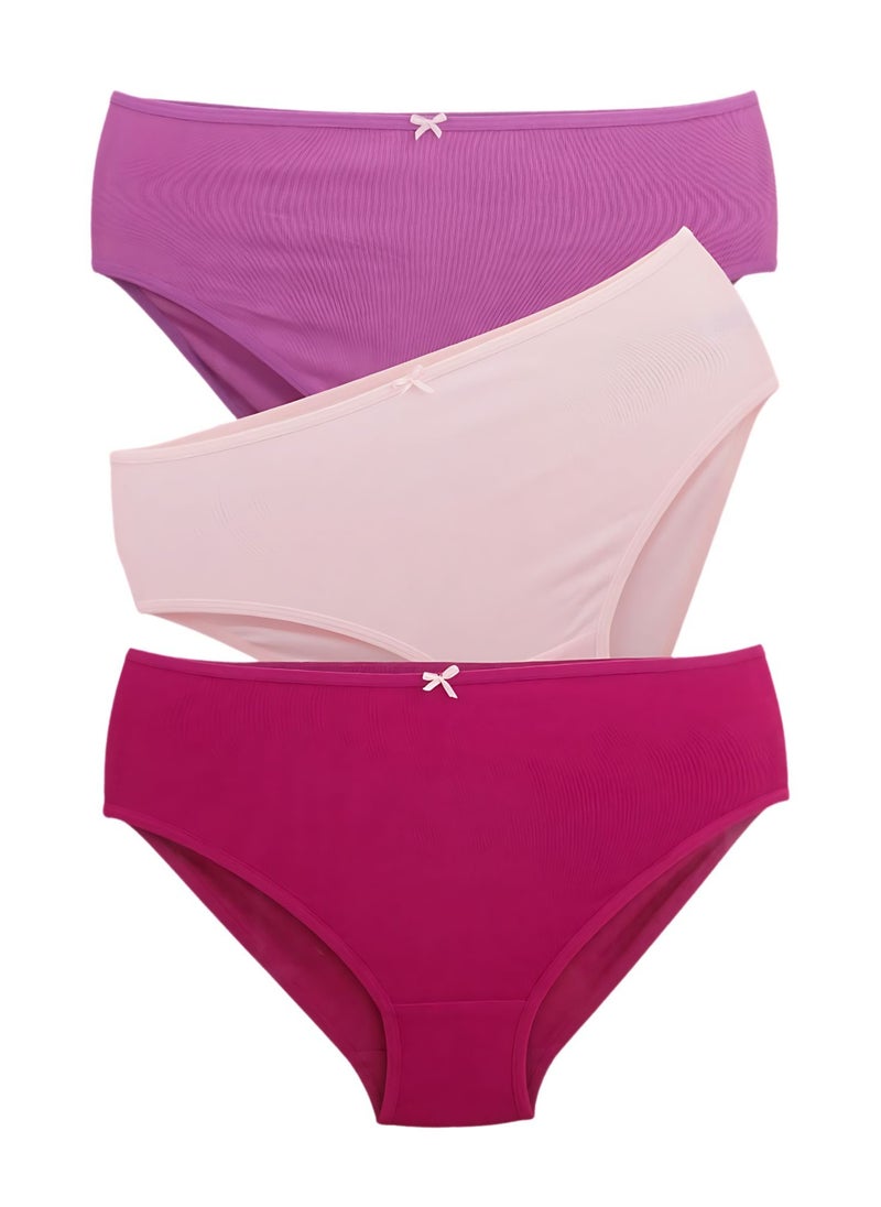 Kalia - Pack of 3 Cotton Plain Brief Panties Underwear for Women - Image 1