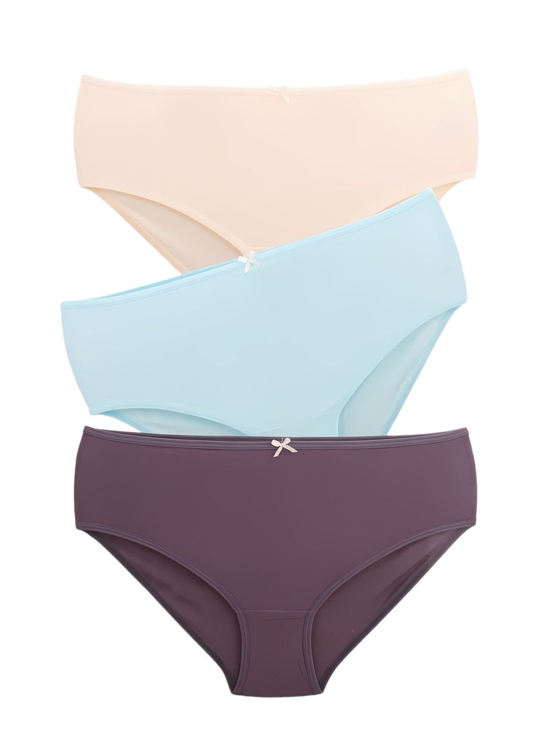 Kalia - Pack of 3 Cotton Plain Brief Panties Underwear for Women - Image 1