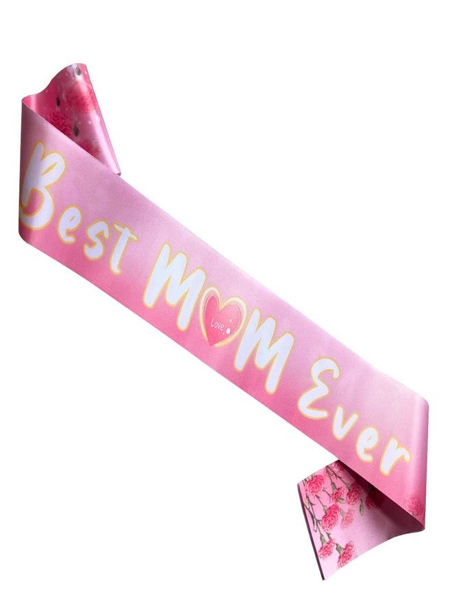 WLWLGLUCK Birthday Gifts for Mom Happy Mother's Day Sash Birthday Party Decors, Mother's Day Gift Sash, Gift for Best Mom Ever- Pink Satin Sash, Gifts for Mom/Grandma/Wife/Aunt, Mother's Day Sash for Women - Image 2
