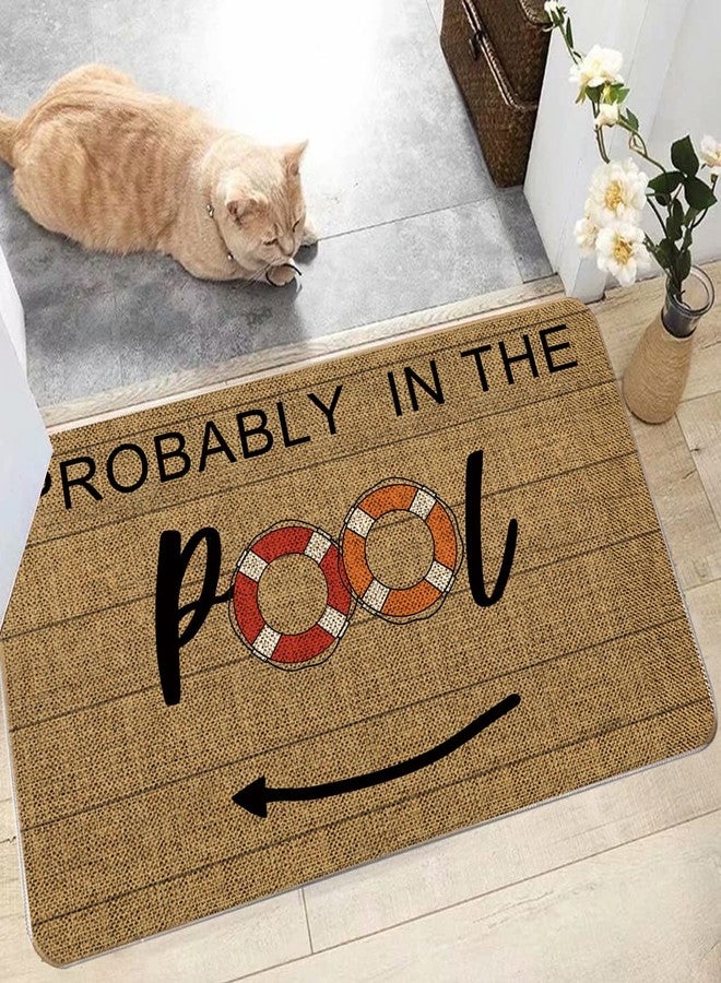 GAGEC Summer Door Mat Probably in The Pool Holiday Decorative Doormat Entrance Rugs Farmhouse Home Kitchen Decoration Floor Front Door Mat Outdoor Indoor 17 x 27 Inch - Image 4