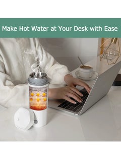 Generic Portable Electric Kettle Stainless Steel Liner Travel Electric Cup Home Mini Heating Teapot Fast Cooking Single Cup Water Heater 350ml Hot Water Bottle White  - Image 5