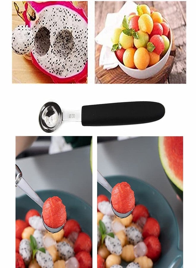 Ebonee Stainless Steel Fruit Melon Baller Spoon Cutter, Heavy Duty Design Ice Cream Scooper Cookie Scoop with Comfortable Grip Handle - Image 3