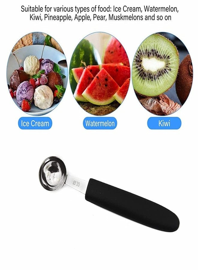 Ebonee Stainless Steel Fruit Melon Baller Spoon Cutter, Heavy Duty Design Ice Cream Scooper Cookie Scoop with Comfortable Grip Handle - Image 5