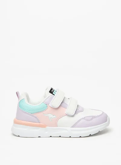 kangaROOS Girls' Panelled Sports Shoes with Hook and Loop Closure