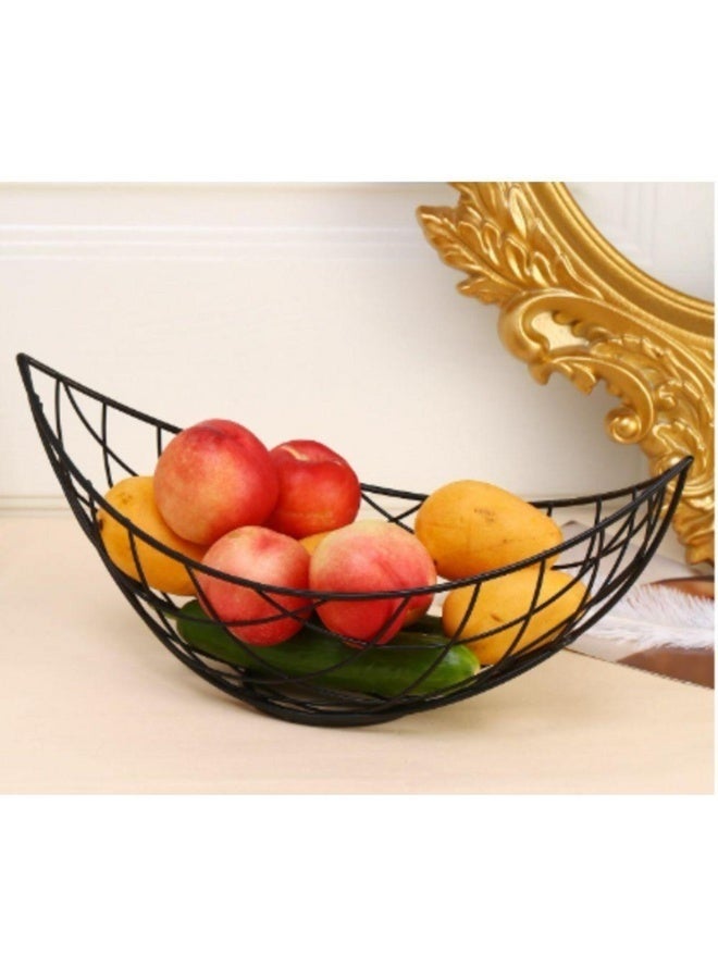 Modern Metal Fruit Basket – Elegant Black Wire Bowl for Dining Room and Kitchen Counter - Image 5
