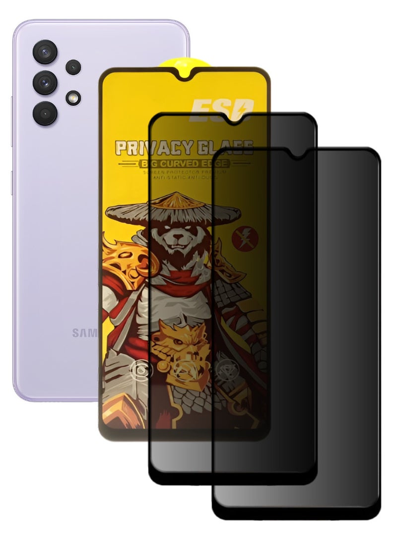 ESD 2 Pieces Tempered Dustproof Privacy Glass Screen Protector Compatible For Samsung Galaxy A32 4G - Image 1