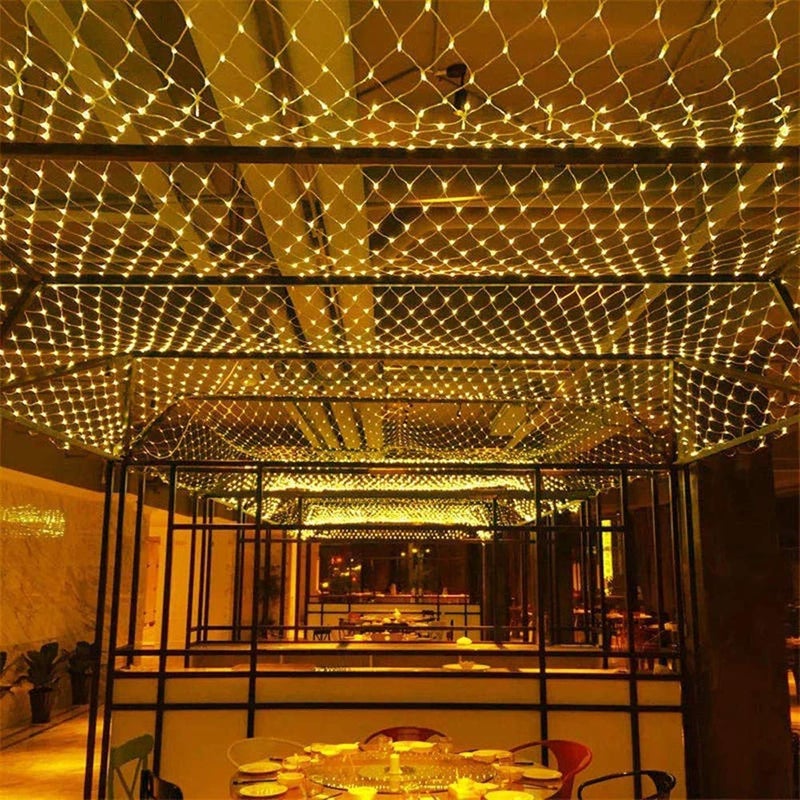 MIRADH Led Net Mesh String Lights - Diwali Lights for Decoration for Home Diwali Lights for Home Decoration led Lights for Ganesh Puja 5ft x 5ft 120 LEDs (8 Mode Warm-White) - Image 5