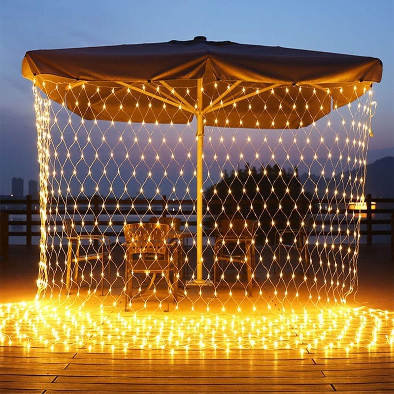 MIRADH Led Net Mesh String Lights - Diwali Lights for Decoration for Home Diwali Lights for Home Decoration led Lights for Ganesh Puja 5ft x 5ft 120 LEDs (8 Mode Warm-White) - Image 1