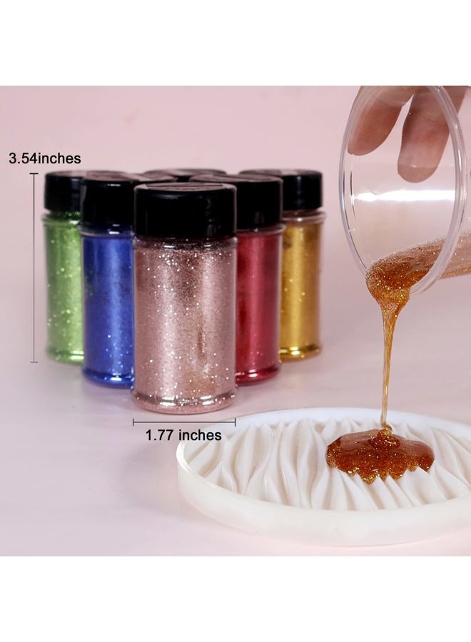 Renfio Ultra Fine Glitter Powder Metallic Resin Glitter 2.11 Oz (60g) PET Flakes Crafts Sequins 1/128" 0.008" 0.2mm Epoxy Chips Flakes for Tumblers Slime Decoration - Silver - Image 4