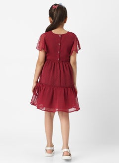 Nautinati Nautinati Girls’ Textured Fabric Swiss Dot Tiered Dress  - Image 3