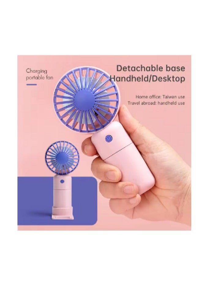 Mini Portable Table Fan USB Rechargeable - 3 Speed ​​Silent Handheld Cooling Fan for Office, Students, and Travel - White - Image 3