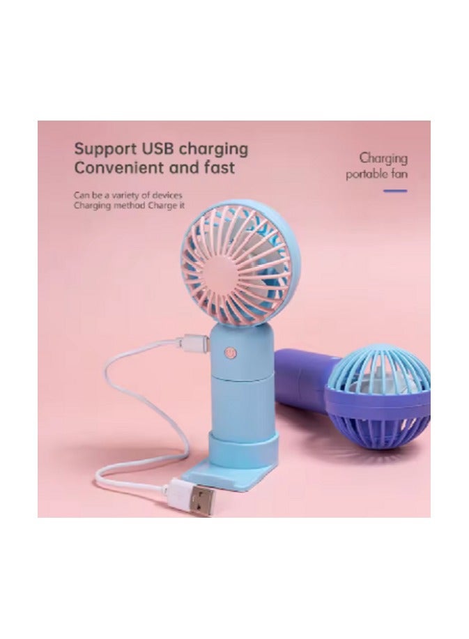 Mini Portable Table Fan USB Rechargeable - 3 Speed ​​Silent Handheld Cooling Fan for Office, Students, and Travel - White - Image 2