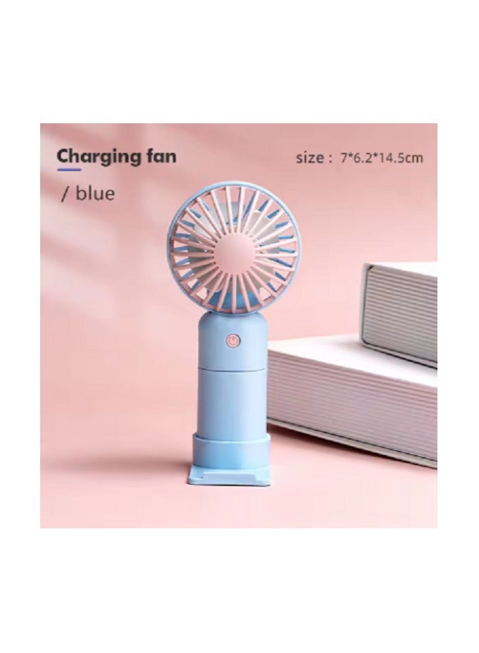 Mini Portable Table Fan USB Rechargeable - 3 Speed ​​Silent Handheld Cooling Fan for Office, Students, and Travel - White - Image 4