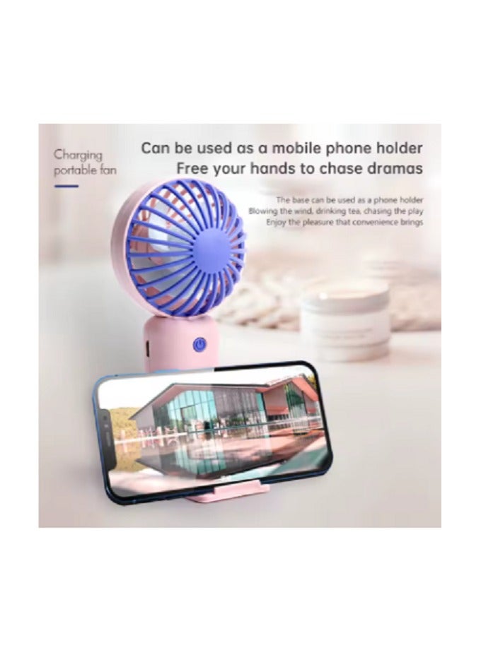 Mini Portable Table Fan USB Rechargeable - 3 Speed ​​Silent Handheld Cooling Fan for Office, Students, and Travel - White - Image 5