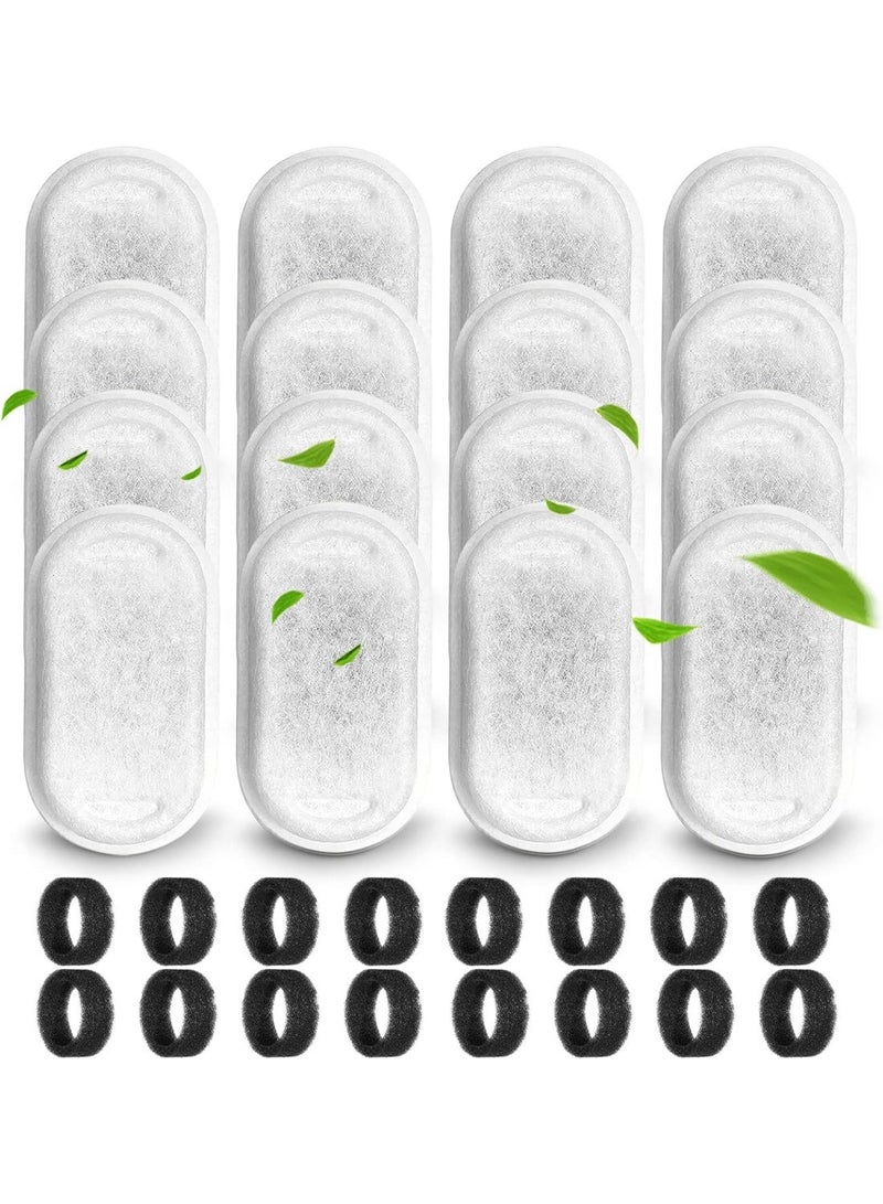 jaexest 16 Cat fountain filters can be replaced with 16 sponges, suitable for fountain filters in 2L stainless steel pet water dispensers - Image 1