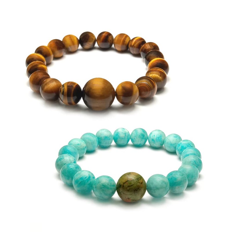 Chitshakti Chitshakti Lab Certified SemiPrecious Bracelet Unisex both for Men Women 18beads Stretchable Bracelet Natural Crystal Healing Stone Best for Gifting 