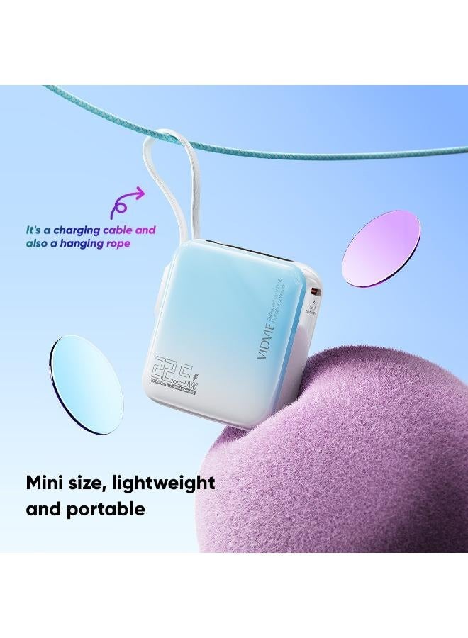 Vidvie 10000mAh 22.5W Mini Power Bank with Digital Display - Blue - Image 3