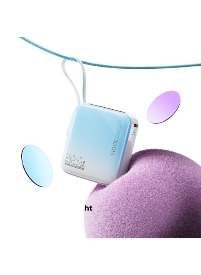 Vidvie 10000mAh 22.5W Mini Power Bank with Digital Display - Blue - Image 4