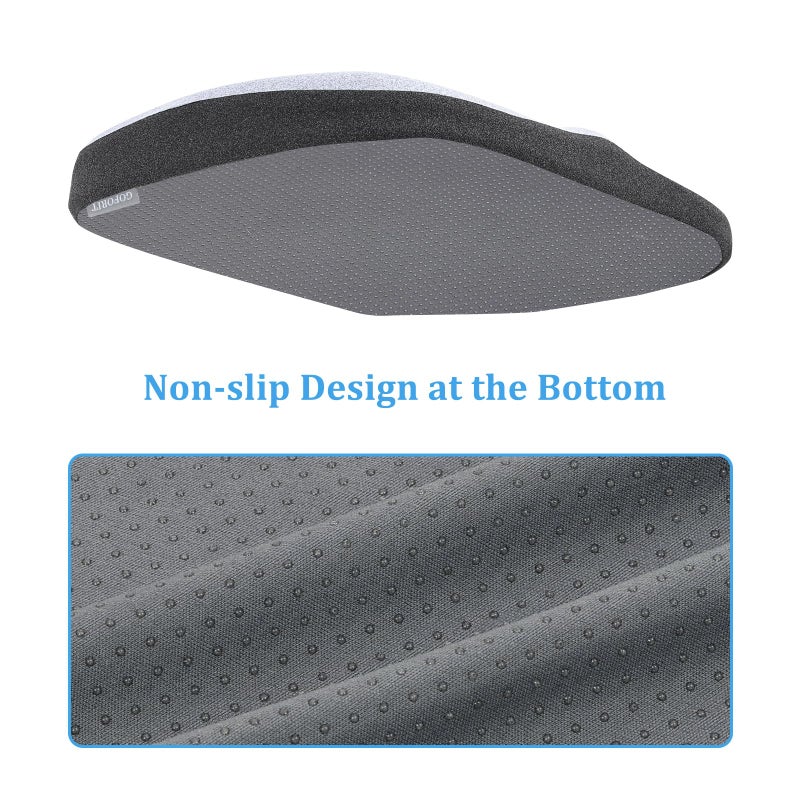 GOFORIT Molded Memory Foam Seat Cushion, Patent Dual-Layer Foam Design Office Chair Pad, Ergonomic Coccyx Cushion for Sciatica Pain Relief,Light Grey - Image 4