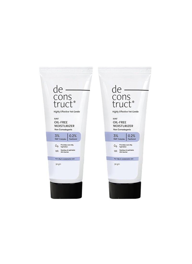 Deconstruct Deconstruct Oil-Free Moisturizer For Oily Skin | 3% NMF Complex + 0.2% Panthenol | Lightweight Gel Moisturizer | For Oily to Combination Skin | 50gm (Pack of 2)  - Image 1