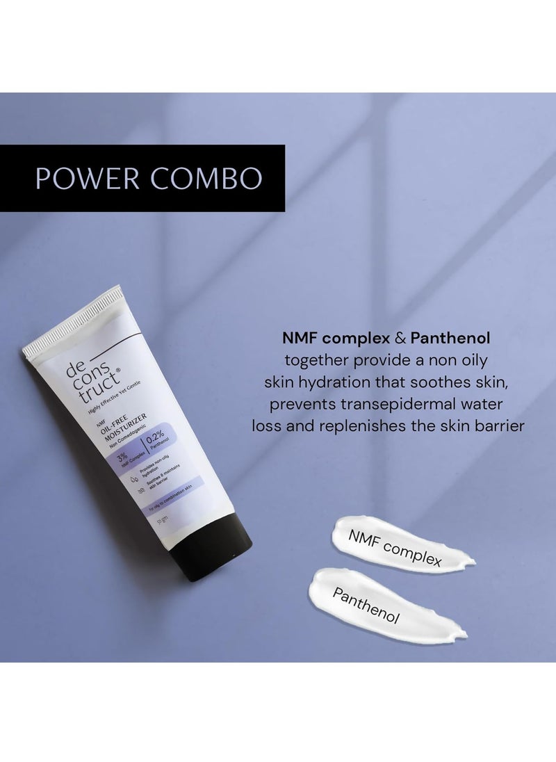 Deconstruct Deconstruct Oil-Free Moisturizer For Oily Skin | 3% NMF Complex + 0.2% Panthenol | Lightweight Gel Moisturizer | For Oily to Combination Skin | 50gm (Pack of 2)  - Image 4