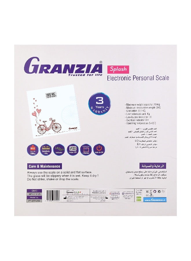 Granzia Splash - Stylish and accurate digital scale for daily weight tracking - Holds up to 200 kg - Accurate readings within 100 grams to monitor the smallest changes - Image 5