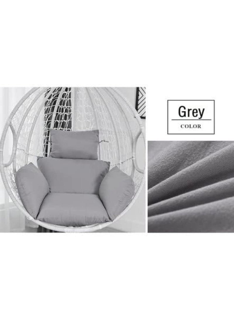 ANAND INDIA GROUPS ANAND INDIA GROUPS Polyester Hammock Designer Cushion for Hanging Swing Chair for Outdoor Egg Swing ChairGarden Swing Seat Padded Pillow Cushion Grey  - Image 3