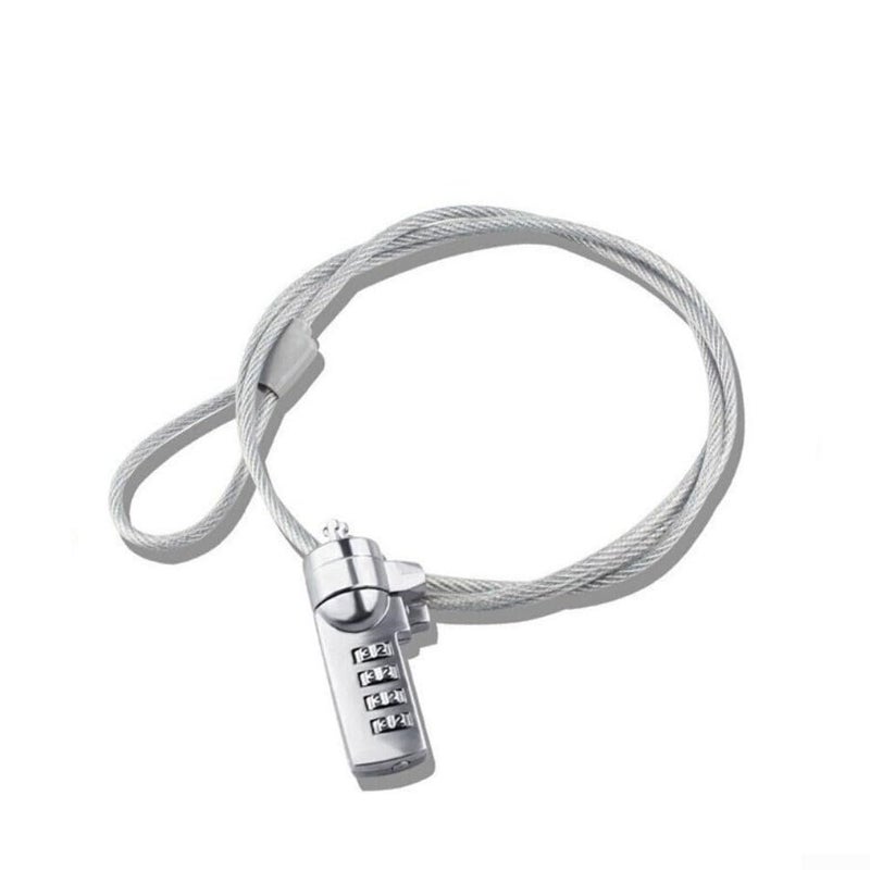 Resettable 4 Digit Combination Lock With Steel Cable For Laptop Computer Desktop Security - Image 2