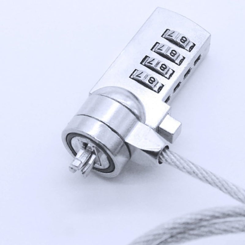 Resettable 4 Digit Combination Lock With Steel Cable For Laptop Computer Desktop Security - Image 5