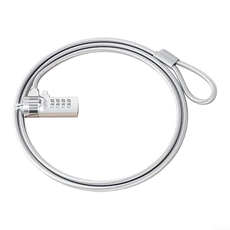 Resettable 4 Digit Combination Lock With Steel Cable For Laptop Computer Desktop Security - Image 4