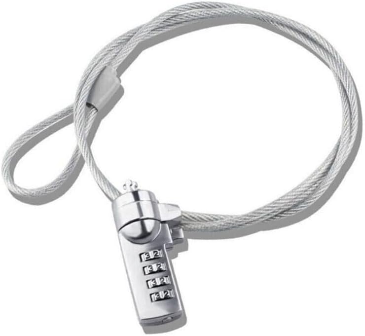 Resettable 4 Digit Combination Lock With Steel Cable For Laptop Computer Desktop Security - Image 1