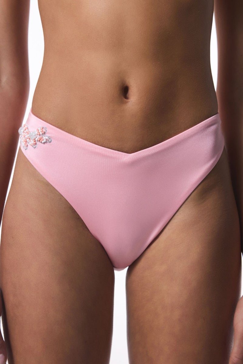 PENTI Beaded Detail V-Cut Bikini Bottoms - Image 1