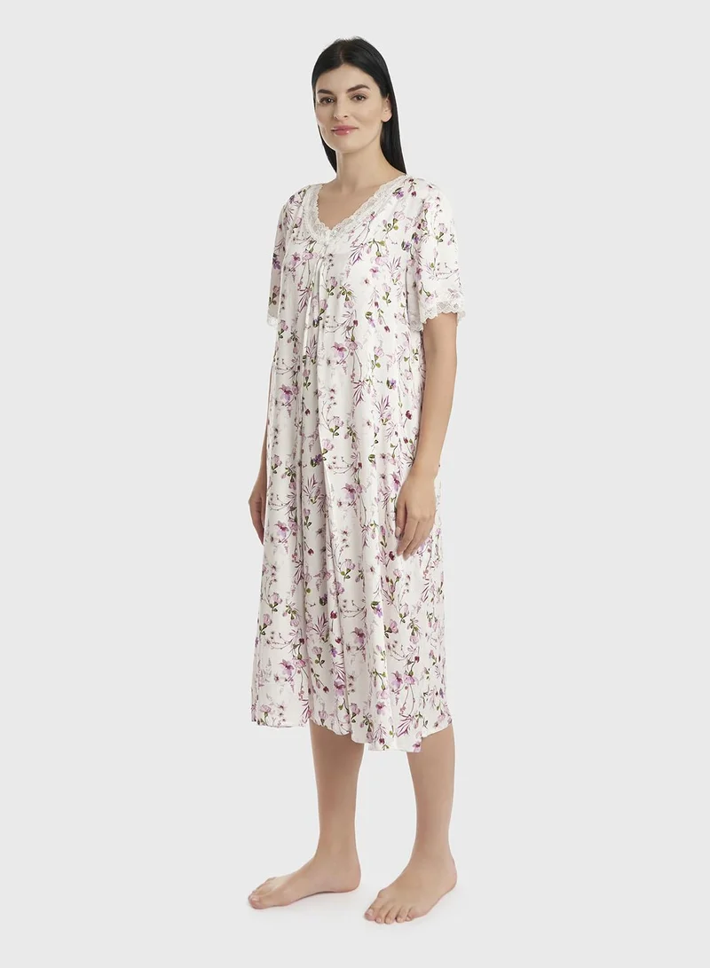 KASHKHA Printed Viscose Mini Nighty (CNH288A)