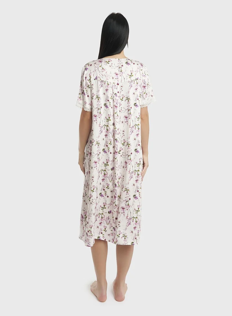 KASHKHA Printed Viscose Mini Nighty (CNH288A)