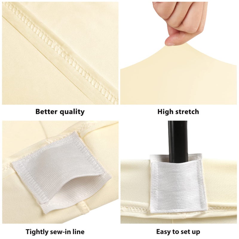 BDDC Table Covers for 6 Foot Tables, Ivory Washable and Wrinkle Resistant Stretch Tablecloths Rectangle 6ft for Events, Wedding, Banquets, Parties - Image 2