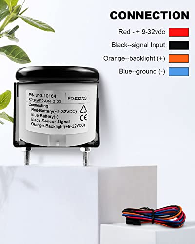 ANODZU 0-90 ohm Fuel Gauge 52mm Dial LED Backlight Waterproof Universal for Car Boat Marine Motorcycle Tractor Generator Yacht, Black Fuel Level Gauge Fuel Tank Meter Gauge - Image 5