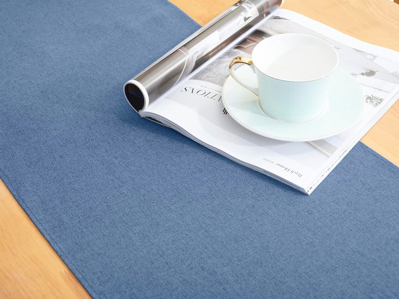 Winotic Vintage Blue Table Runner 36 Inches Long, Cotton Linen Farmhouse Style Seasonal Dresser Scarf for Kitchen Dining Coffee Table Parties Wedding Home Decor (13â€ x 36â€, Vintage Blue) - Image 5