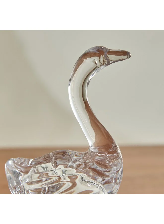 Home Box Vega Glass Swan Accent 7.5 x 11.6 x 4.8 cm