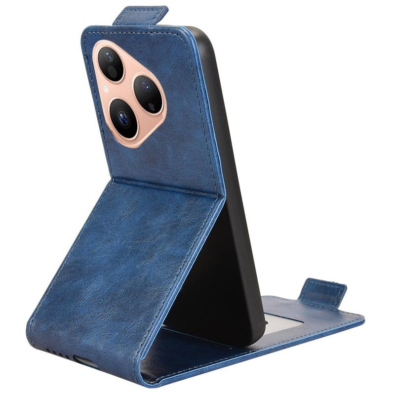 erorex For Huawei Pura 80 5G Magnetic Vertical Flip Leather Phone Case with Buckle(Blue) - Image 4