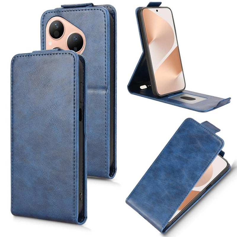 erorex For Huawei Pura 80 5G Magnetic Vertical Flip Leather Phone Case with Buckle(Blue) - Image 1
