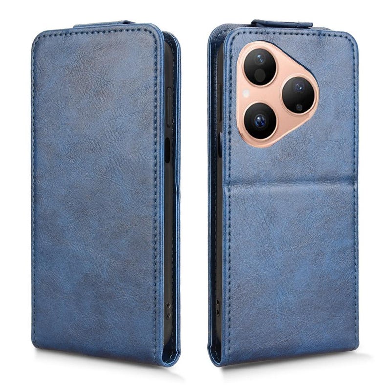 erorex For Huawei Pura 80 5G Magnetic Vertical Flip Leather Phone Case with Buckle(Blue) - Image 2
