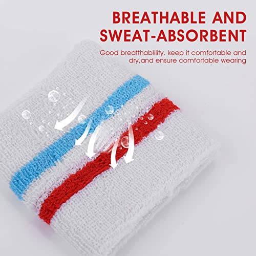 Yolev Striped Sweatband Set Sports Headband Wristband (1 Headband and 2 Wristbands) Set Sweatbands for Athletic Men and Women - Image 5