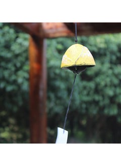 Arabest 1 x 5 pcs Japanese Cast Iron Wind Chimes Fuji Decor Yellow Mount Fuji 