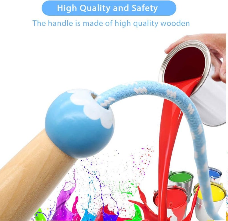 Ace one Jump Rope Kids, 7ft Adjustable Cotton Skipping Rope with Wooden Handle for Boys and Girls Fitness Outdoor Exercise - Image 3