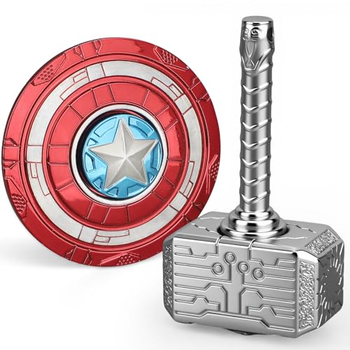 Amarlozn Cool Hammer Fidget Spinner Toy for Kids Adults Metal 2 in 1 Hammer for Kids Adults Keychain Infinity Cube for Office Stress Relief Goody Bag Filler 2 Pack Birthday with Case - Image 1