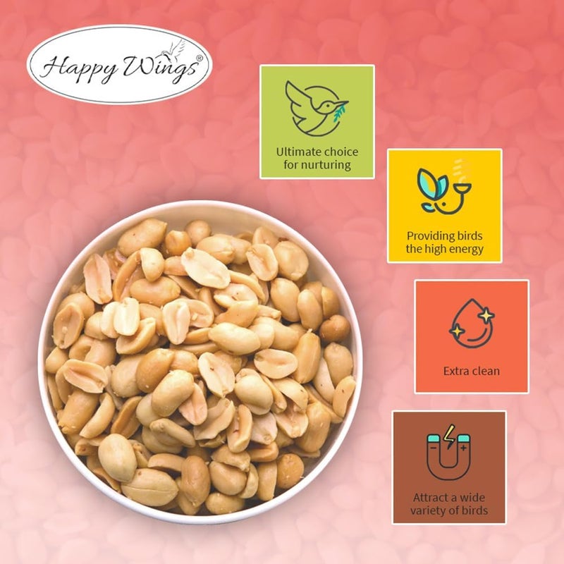 Happy Wings بذور الفول السوداني المقشر Happy Wings طعام الطيور البرية - 5 أرطال | بذور غير قابلة للنمو | طعام طيور للطيور البرية - Image 5