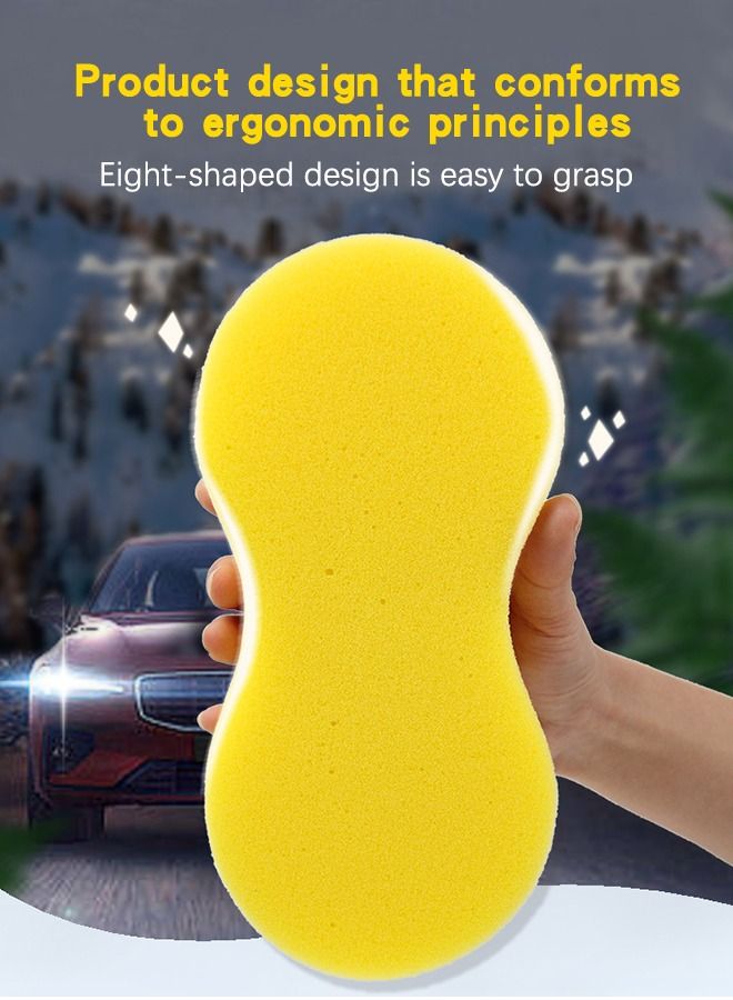GROIC 5-PCs Car Wash Sponges Large Cleaning Honeycomb Sponges Pad, Car Cleaning Supplies High Foam Cleaning Washing Sponge Pad for Car Cleaning with Vacuum Compressed Packing 22*11*4.5 CM - Image 4
