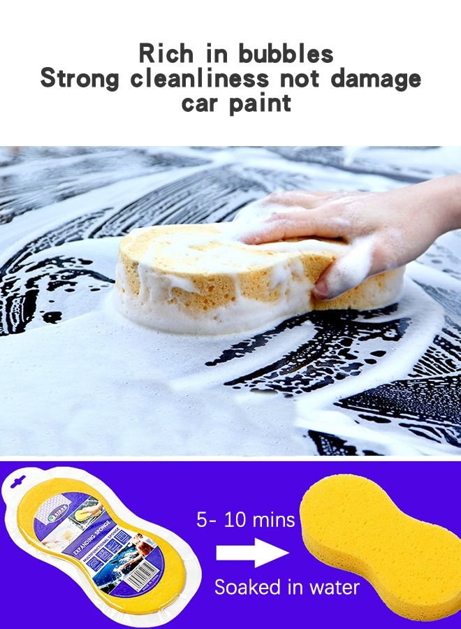GROIC 5-PCs Car Wash Sponges Large Cleaning Honeycomb Sponges Pad, Car Cleaning Supplies High Foam Cleaning Washing Sponge Pad for Car Cleaning with Vacuum Compressed Packing 22*11*4.5 CM - Image 2