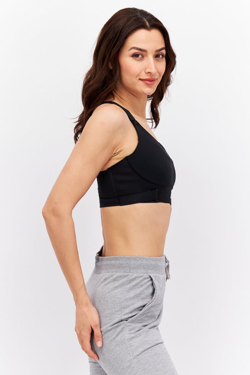 Adidas Women Lightly Padded Sportswear Fit Sports Bra, Black  - Image 4